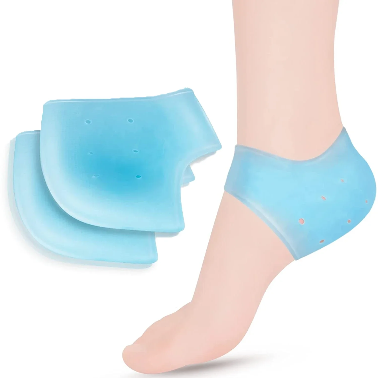 

New Gel Silicone Skin-Softening Heel Protectors Cover Heel Cups Spurs Cracked Heel Sleeve Socks Feet Care Skin Repair Cushion