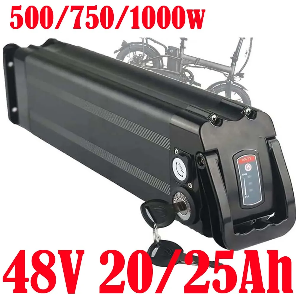 48V 20AH 25AH Silver Fish Lithium Electric Bike Battery 1000W 750W 500W 48V Li-ion Electric Bike Bicycle 48V 18650 Battery Akku