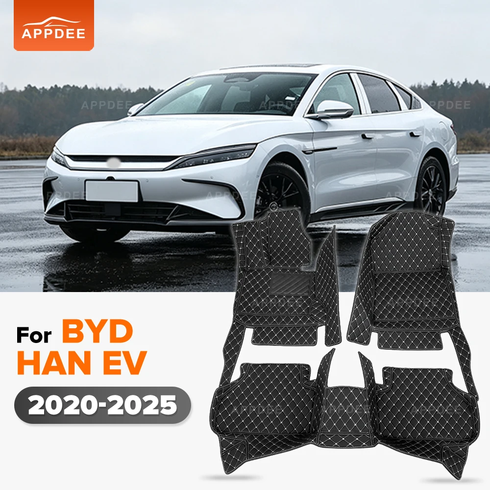 For BYD HAN EV 2020-2025 Custom Fit Car Floor Mats All Weather Leather Anti‑Dirt Car Interior Accessories