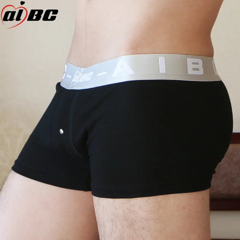 Men Sexy Underwear Pure Cotton Silver Tendon Wide Edge Gold Decoration Fake Button Door Silk Smooth Tendon High-end Boxer Shorts