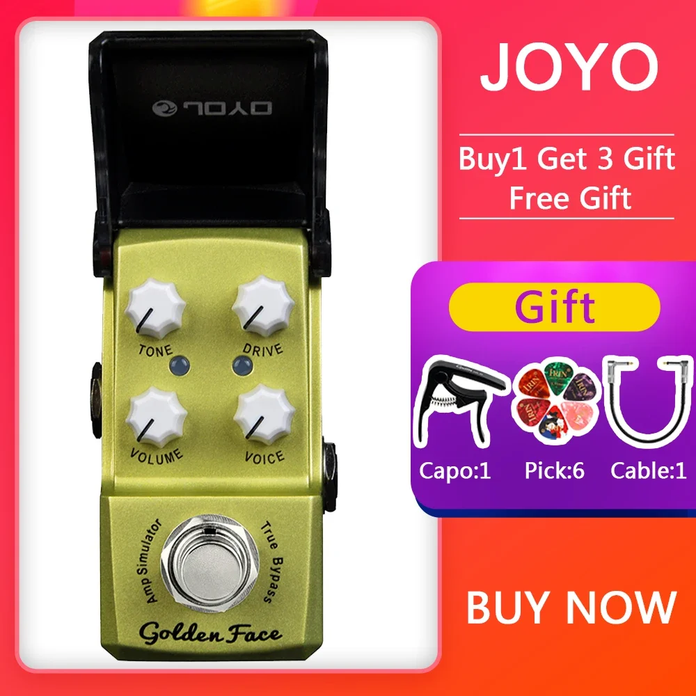 

JOYO JF-308 Golden Face Guitar Amplifier Simulator Pedal Effect High End Mids Voice Box Overdrive Guitar Pedal True Bypass