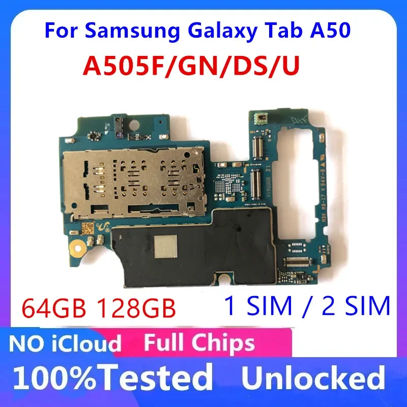 64GB 128GB For Samsung Galaxy Tab A50 Motherboard A505F A505FN A505U Unlocked LogicBoard Android System EU version