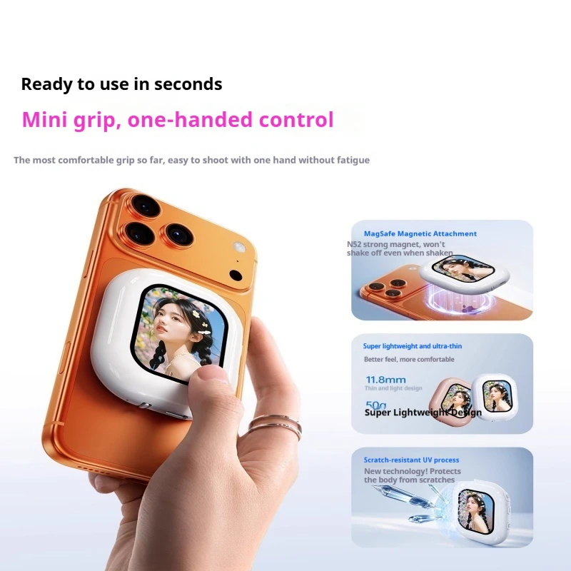 Selfie Camera High-definition Rear Magnetic Self Portrait Display Screen Photography Auxiliary Monitor for Android iphone