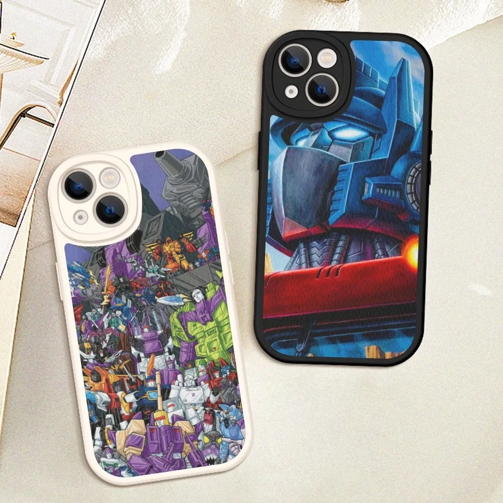 Cartoon T-Transformers Autobot Phone Case Hard Leather For IPhone 16 15 14 13 12 Mini 11 14 Pro Max Xs X Xr 7 8 Plus Fundas