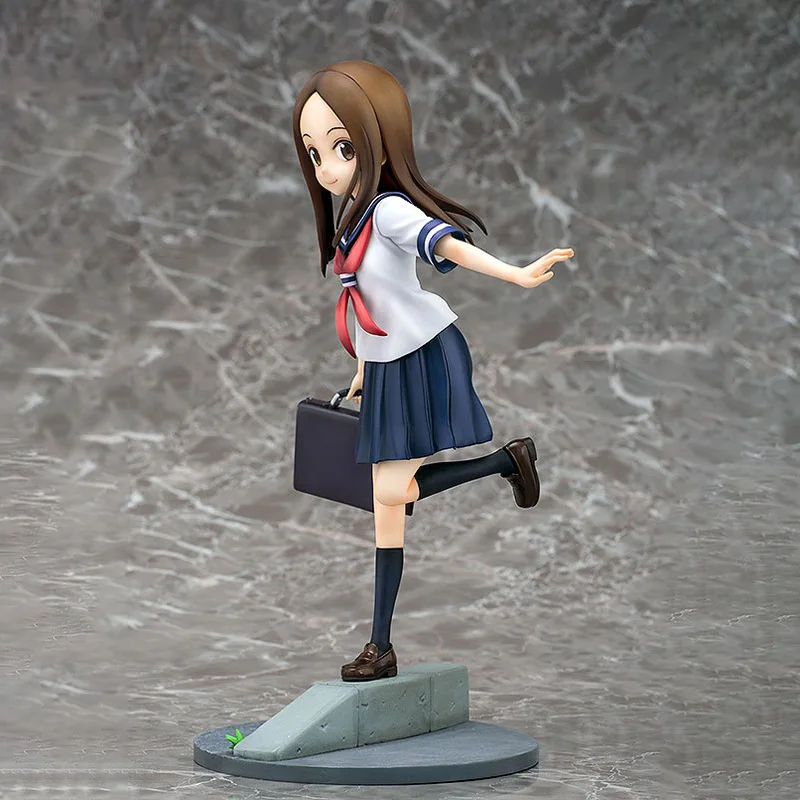 20cm 놀리는 마스터 Takagi-San Takagi 집에 가는 길 애니메이션 소녀 그림 모델 동상 컬렉션 데스크탑 장식 장식품 장난감