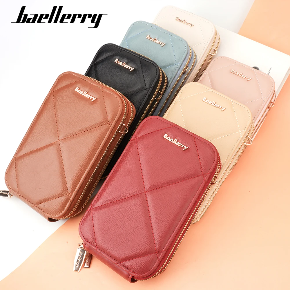 Baellerry New Phone Pocket Women Wallets Clutch Bags High Quality Brand Female Handbags Purse Zipper Crossbody Shoulder Bag