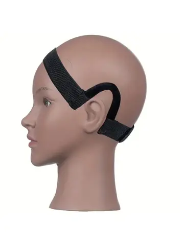 1pc Adjustable Black Lace Wig Band, Ear Hanger Melting Band for Laying Edges Down, Comfortable Lace Wig Accessory