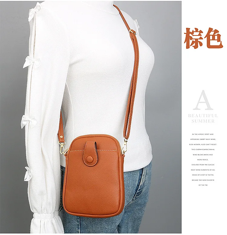 Modische Handytasche Damen Umhängetasche Einschultrige Mini Quadratische Tasche Kartenhalter Tragbare PU-Leder Geldbörse – Detail 26