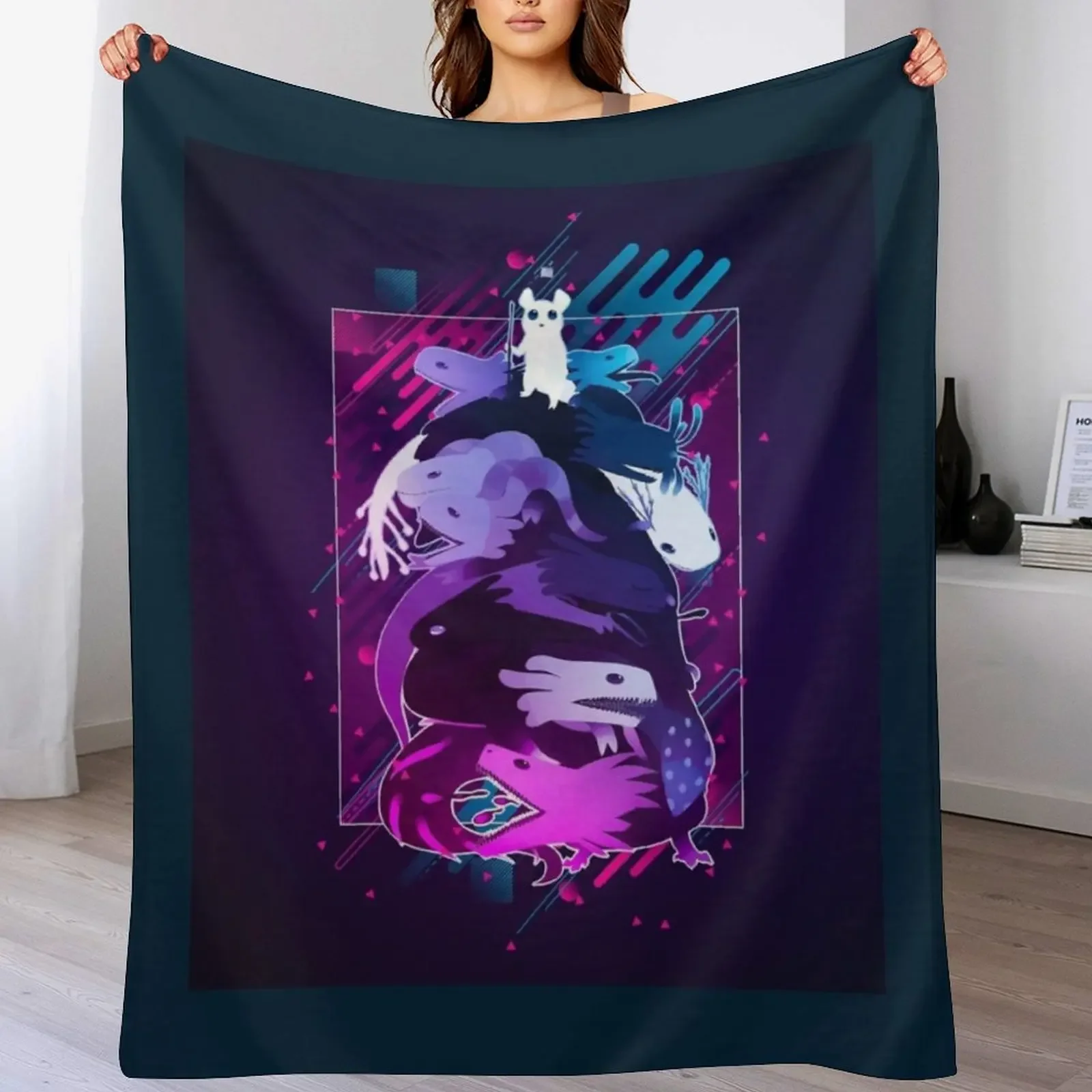 

Rain World Modern Graphic Throw Blanket Cozy Light Blanket for Travel Camping Picnic
