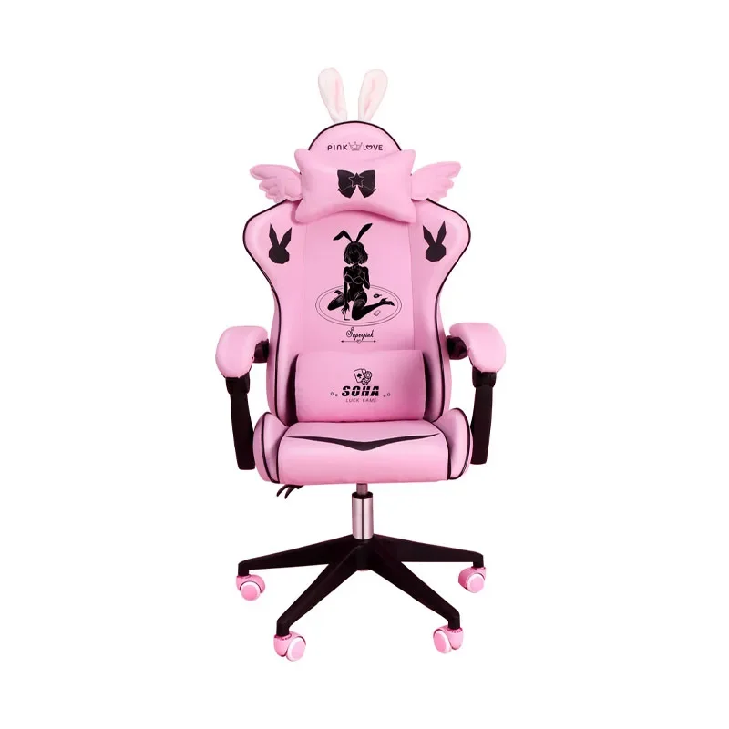 for Pink gaming chair High-quality girls cartoon home live Gamer chair