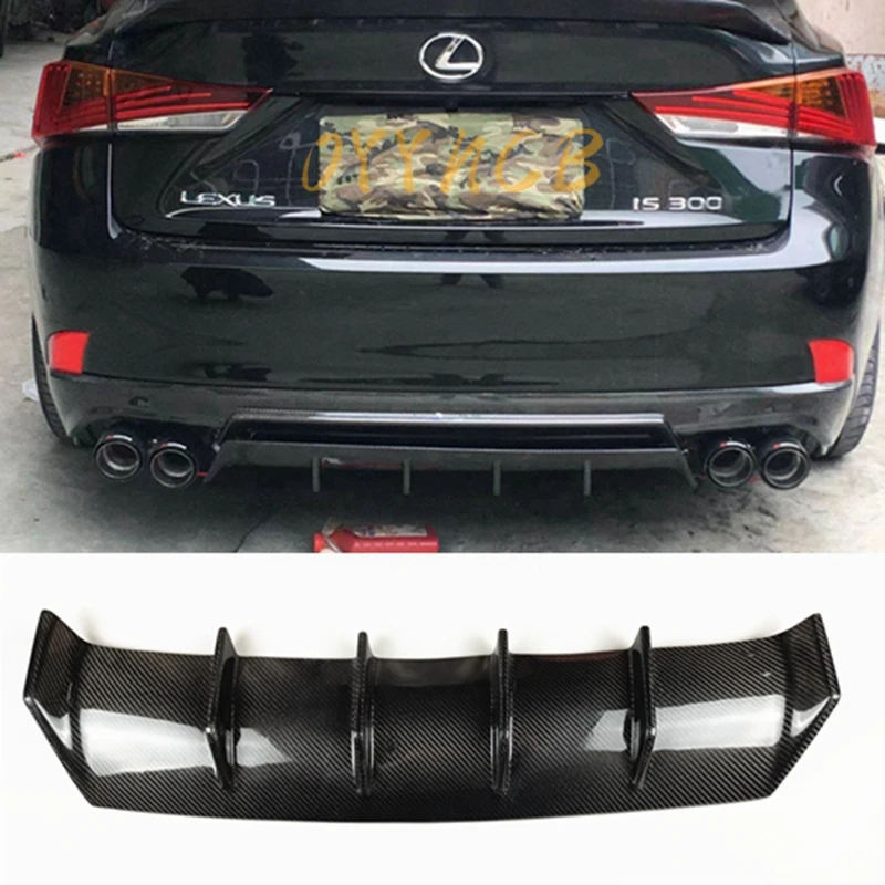 For Lexus IS IS200t IS250 IS350 IS300 F Sport Sedan 2016-2019 4 Door Rear Diffuser Lip Bumper Carbon Fiber Tow Splitter Spoiler