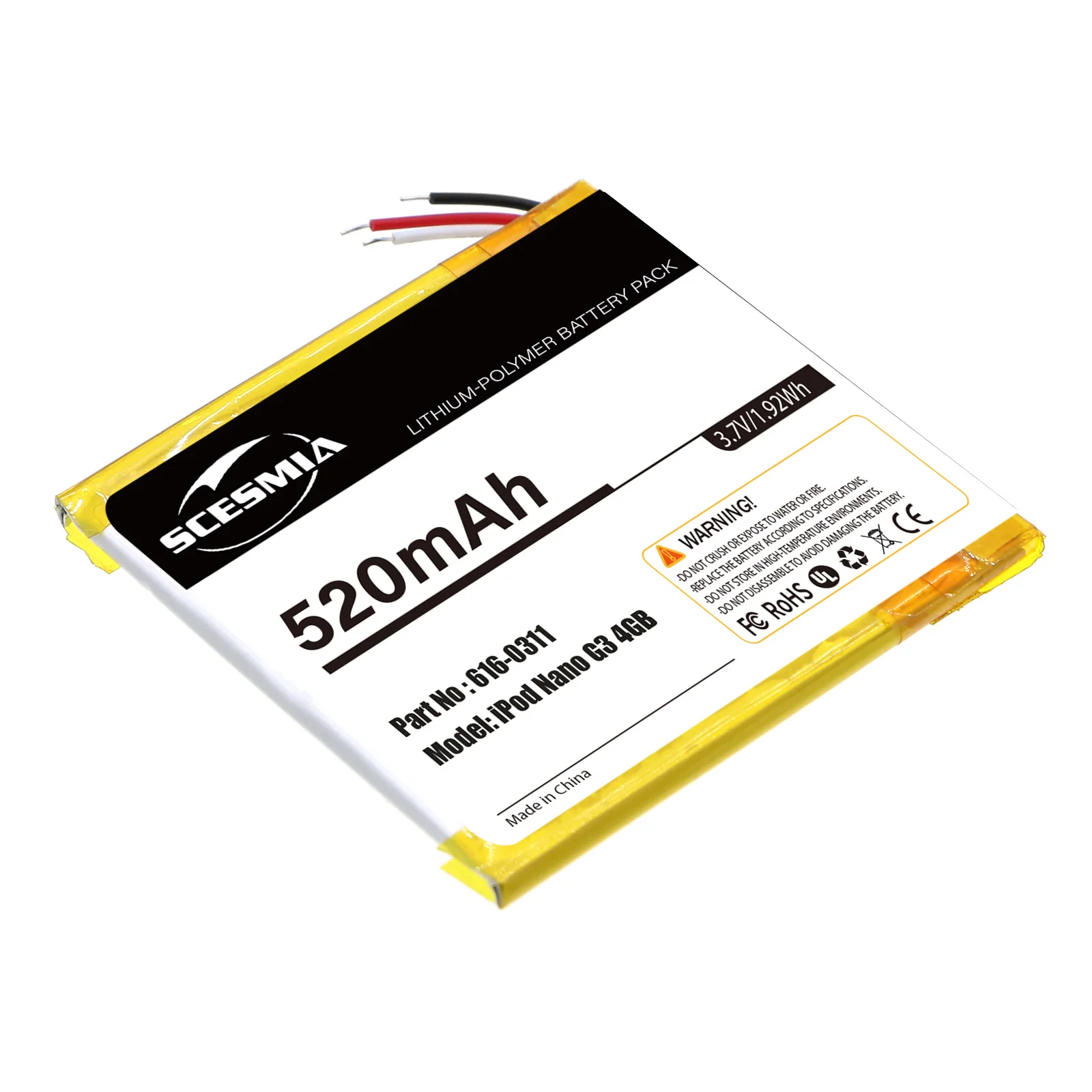 616-0337 Replacement Battery for Apple Ipod Nano 3 3G 3rd 3Gen Generation 3TH MP3 A1236 Nano3 Battery + Free Tools