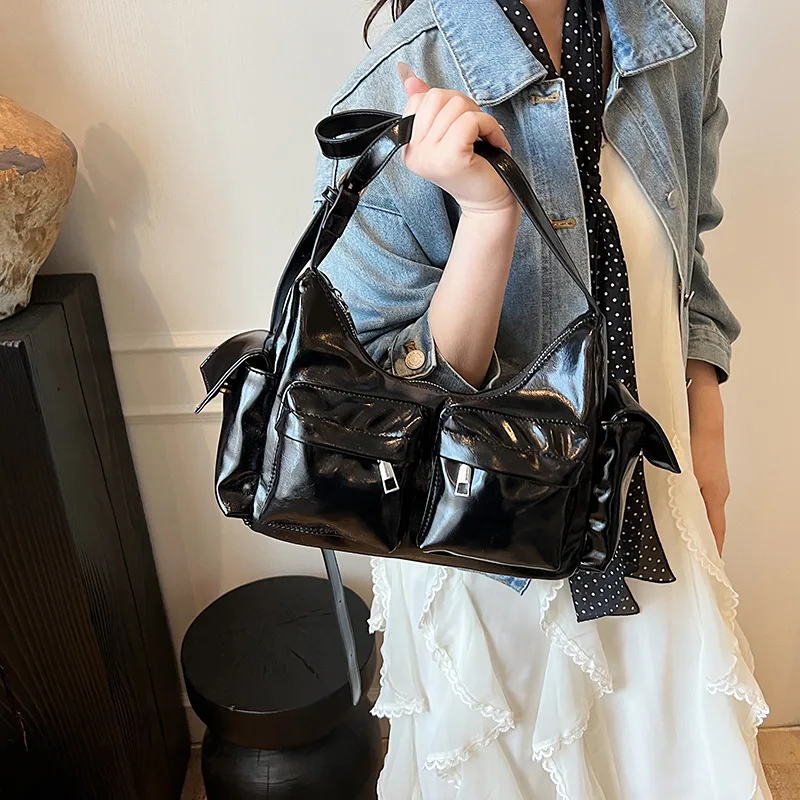 

Mini Top-handle Bags For Women Bright PU Leather Pure Color Shoulder Crossbody Bags 2025 Latest Luxury Designer Handbag