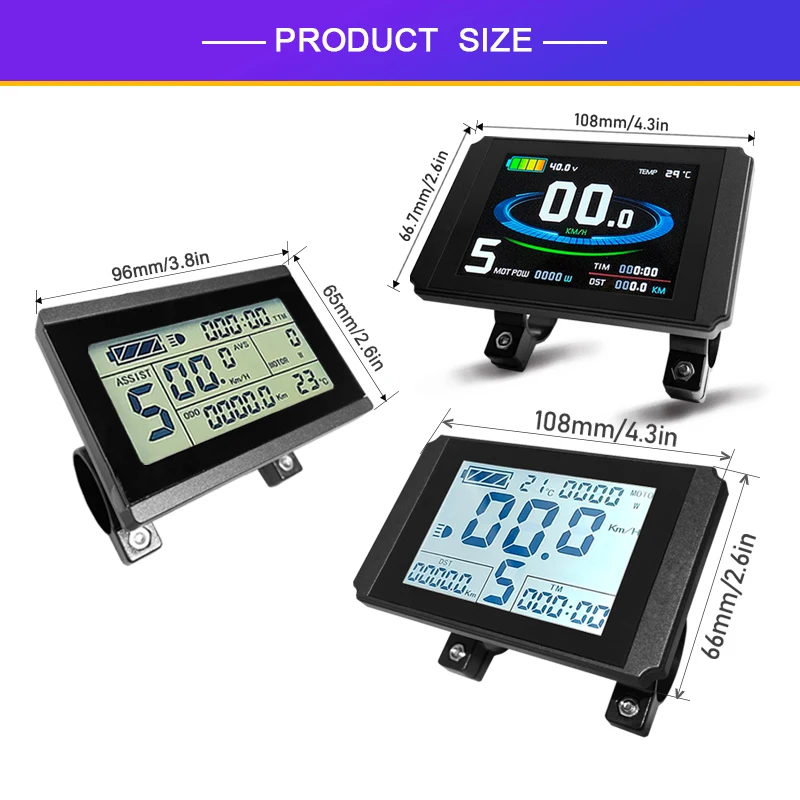 Ebike Display KT LCD3 LCD4 LCD5  LCD7U LCD8H LCD8S LCD10H LCD11 LED900S LED880 24V36V48V72V Bike Accessories Cycling