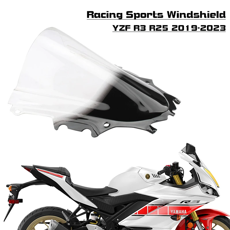 

2023 YZF-R3 Motorcycle Racing Sports Front Screen windshield Fairing windshield For Yamaha YZF R3 R25 2019-2023