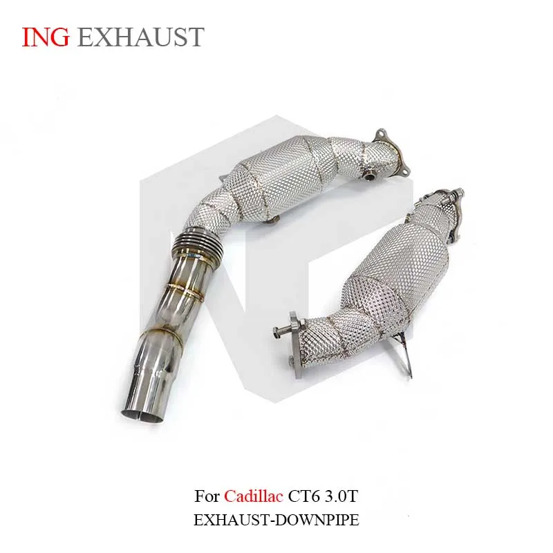 ING Engine Catalytic Downpipe for Cadillac CT6 3.0T High Flow Ss304 Car Accessories Header Exhaust ANT Buse Performance System