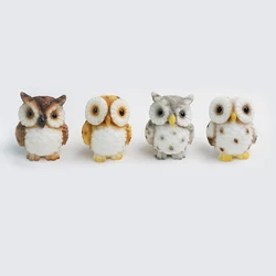 4/8PCS Adorable Resin Owl Animal Miniature - Cute Fairy Garden Ornament, Micro Landscape Home Plants DIY Crafts Decoration