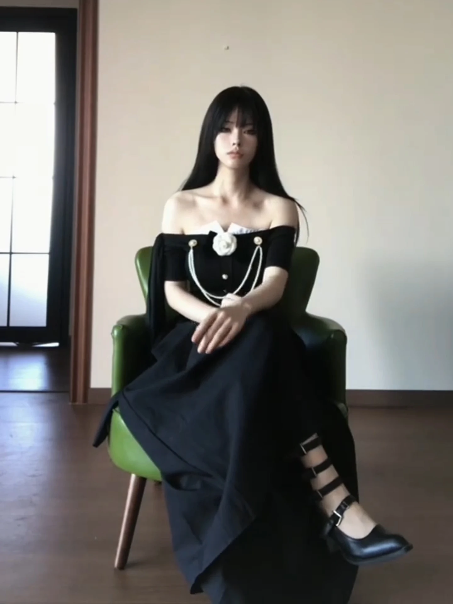 Bla Witch Costume Dr for plus Size Women Autumn Season Commute Sle High Waist A-Line Long Skirt ort Sve 