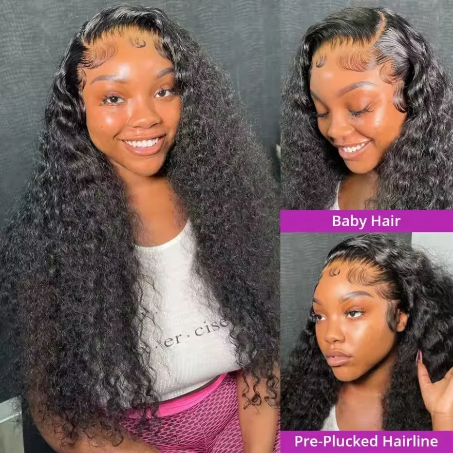 Wig Lace Frontal 13x6 13x4 HD transparan dengan kepadatan 200% 52 inci warna alami Wig rambut manusia gelombang dalam untuk wanita