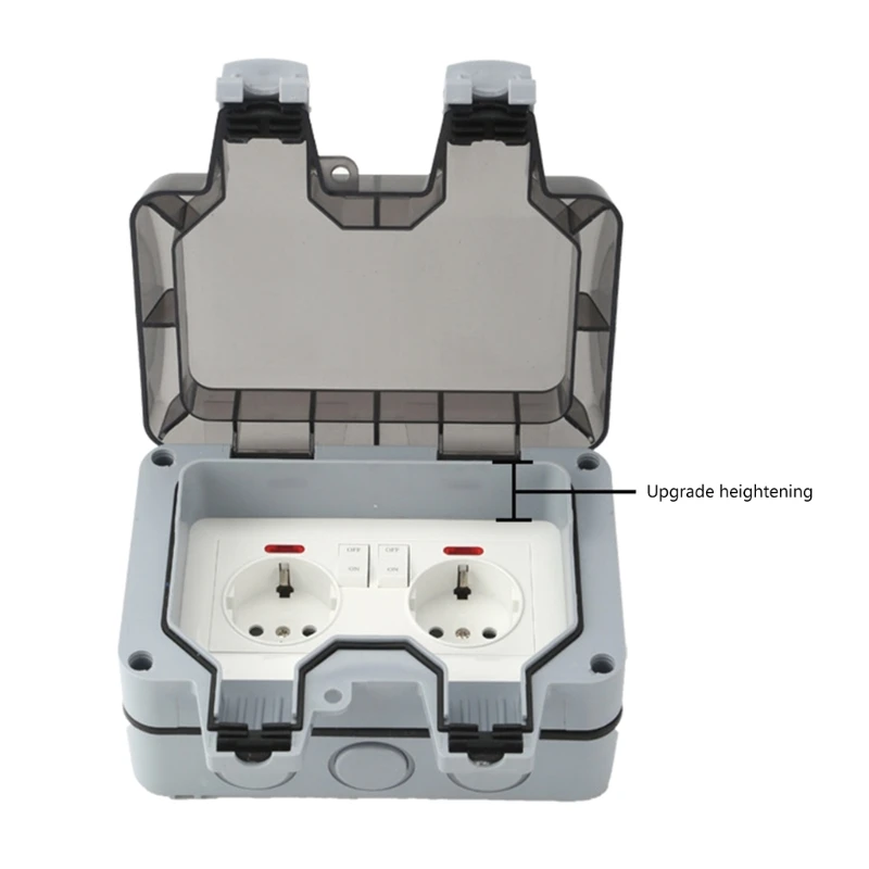 European Standard Socket Box Reliable Outdoor Socket with Lockable Cover Excellent Choice for Garden Kitchen & Garage