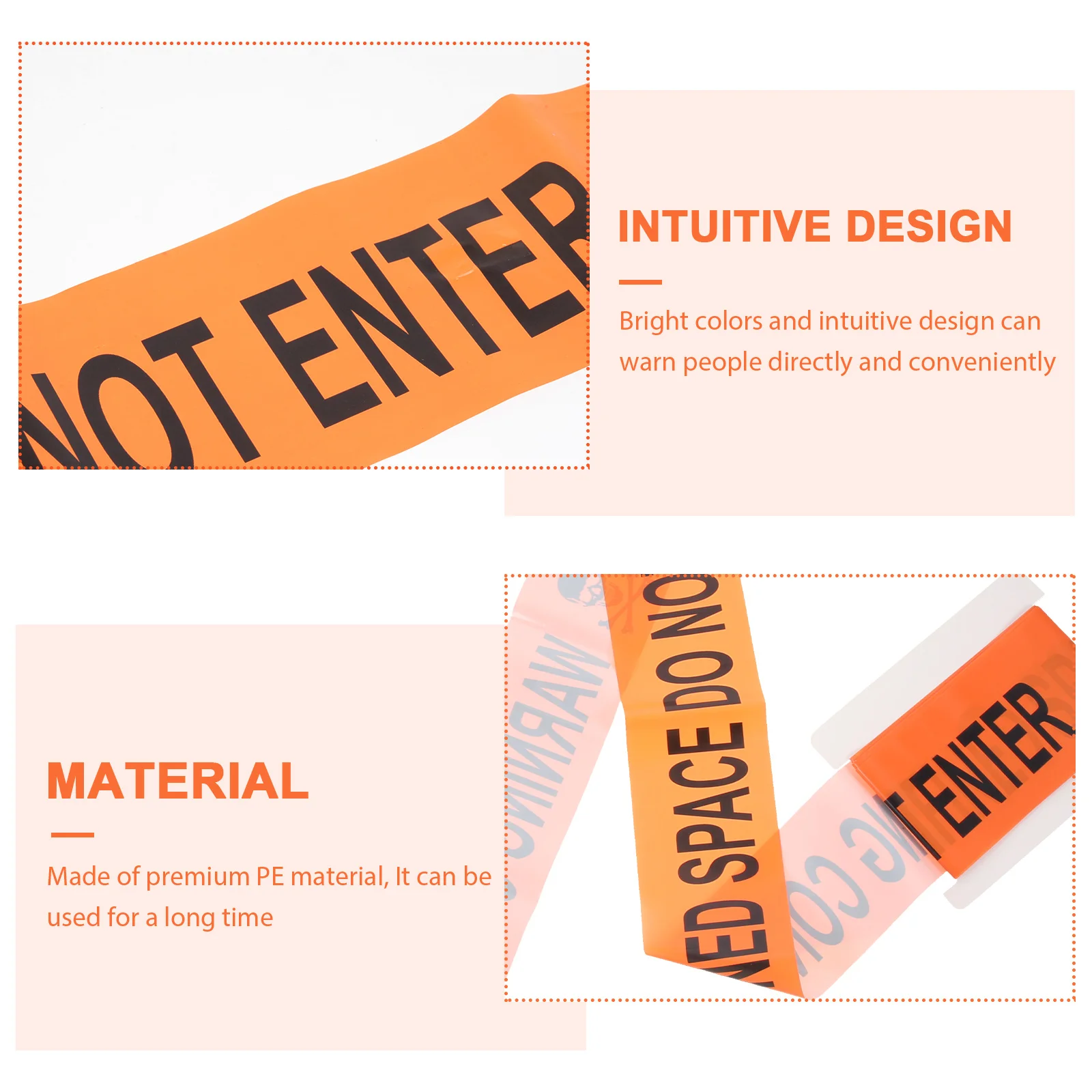 

5pcs Halloween Warning Tapes Pe Creative Decor Barricade Tape For Party Supplies Outdoor Indoor Safety Caution Line