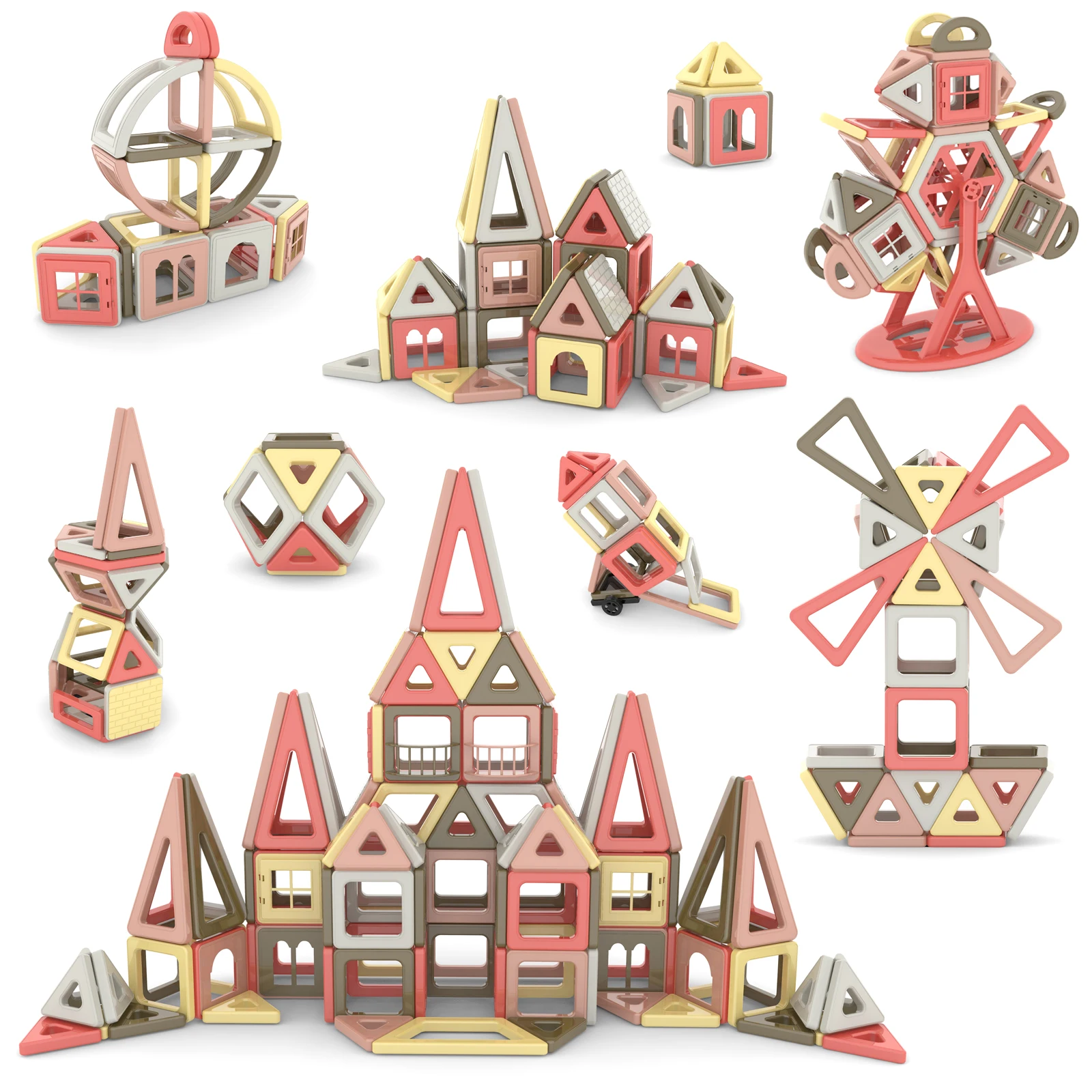 

146Pcs Mini Magnetic Building Tiles 3D STEM Magnetic Blocks for Kids Construction Toys Preschool Learning Magnetic Blocks