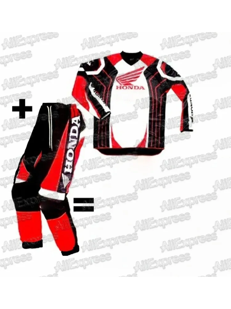 AliExpress 2025 Honda Racing Style Autumn Long Sleeve And Pant Jersey Quick Dry Breathable Riding Shirt for Dirt Bike Mountain Riders Daily