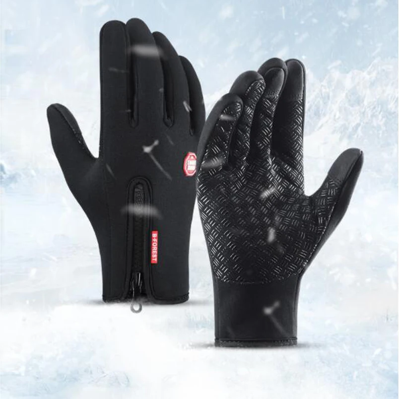 

Winter Outdoor Sports Fleece Gloves Unisex Touchscreen Winter Thermal Warm Full Finger Gloves Warm Ski Riding Non-Slip Gloves