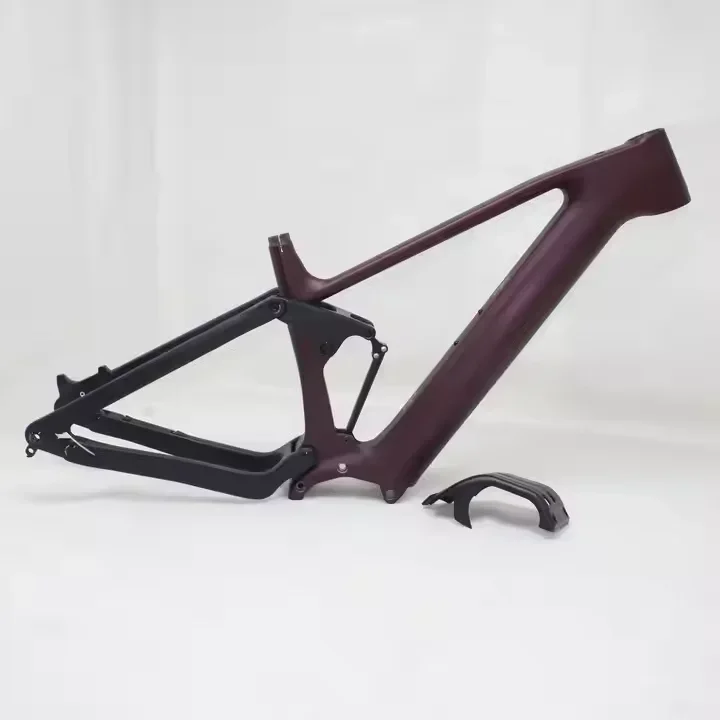 

Суперлегкая рама для электровелосипеда с полной подвеской из углеродного волокна E-MTB 250 Вт Bafang M820, средний двигатель, аккумулятор 720 Вт, рама MTB с полной подвеской