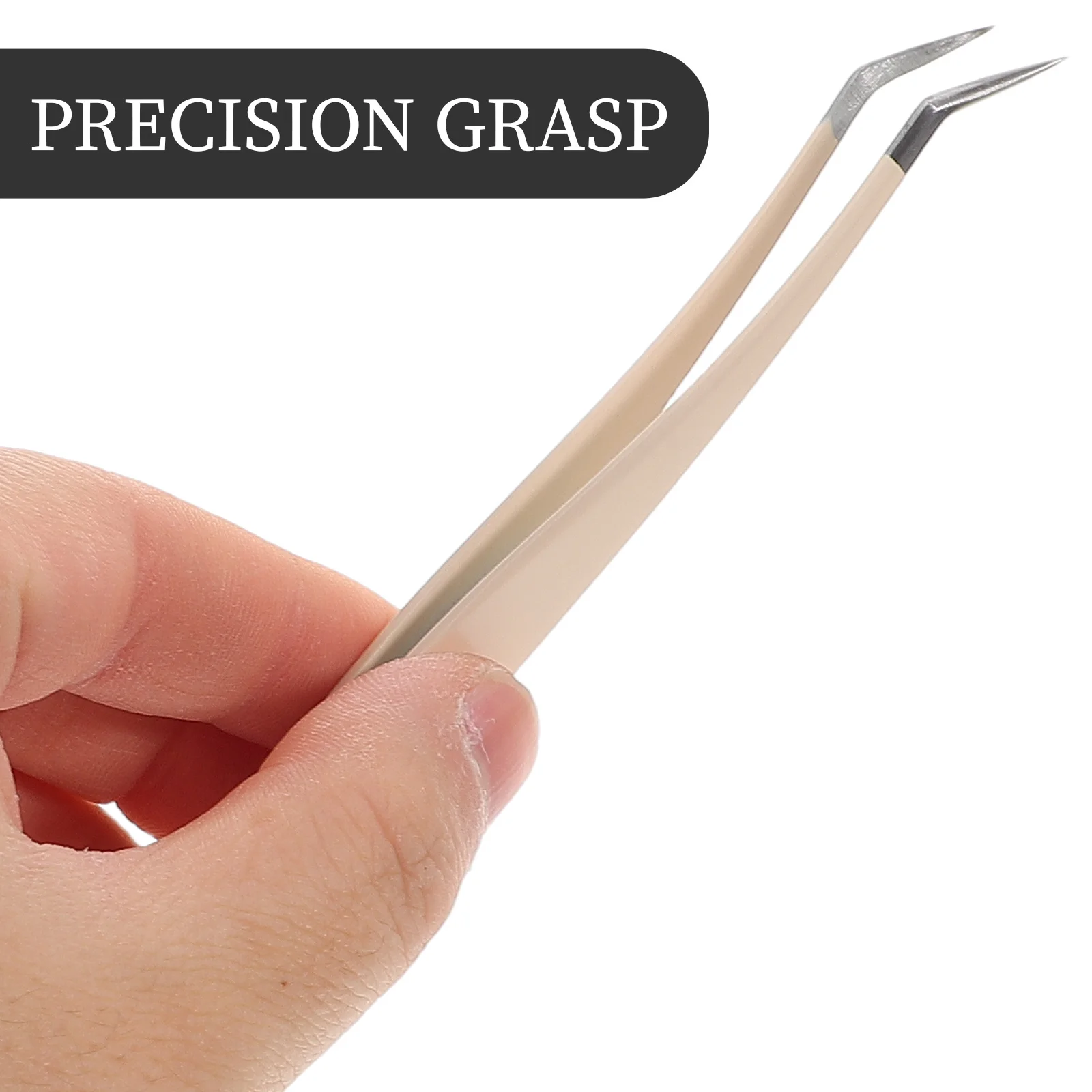 False Eyelash Tweezers Bent Tip Precision Curve Design Easy Application Removal Multi-Functional Makeup Tool Portable