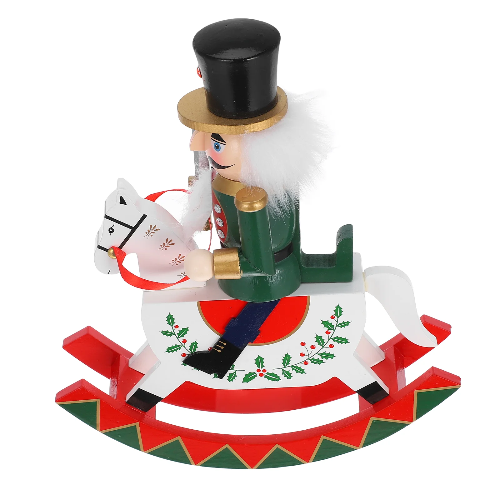 

Nutcracker Wood Puppet Statue, Decorative Nutcracker Soldiers Statue Christmas Nutcracker Horses Figures for Kids Christmas Holi