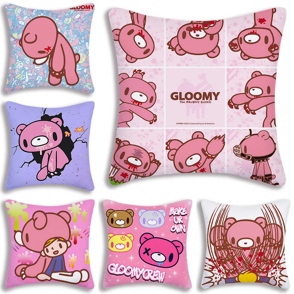 

Cartoon G-gloomy Bear Pillow Covers Cartoon Sofa Decorative Home Double-sided Printing Short Plush Cute Cushion Cover