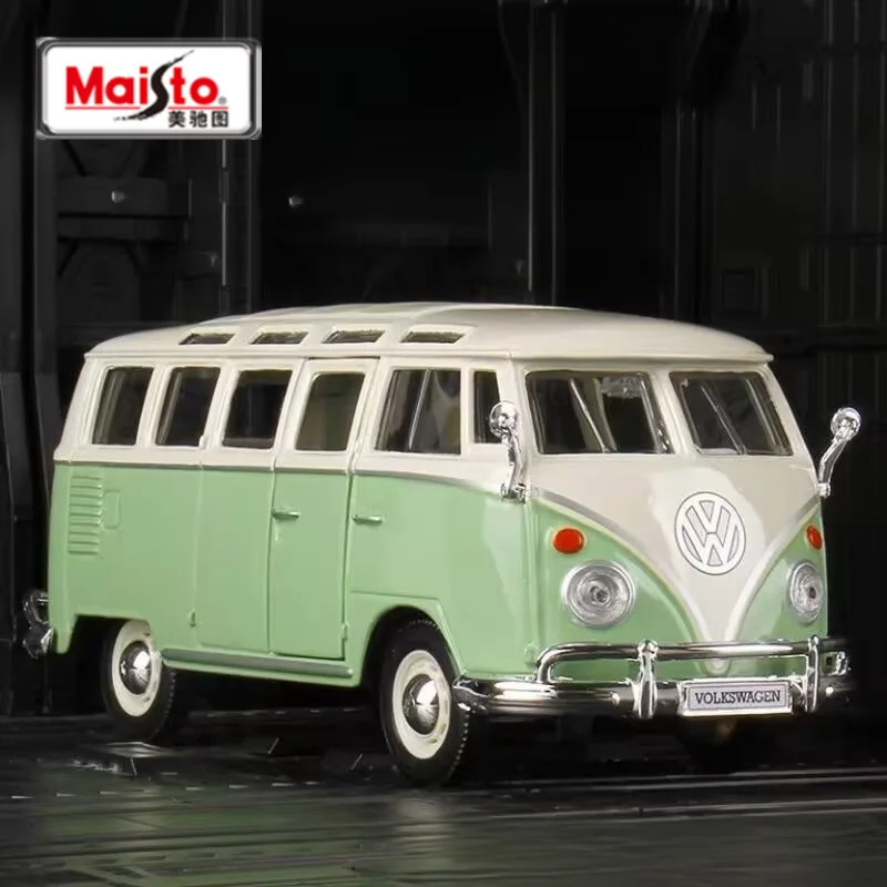 

Maisto 1:24 Volkswagen T1 BUS Van Samba Alloy BUS Car Model Simulation Diecast Metal Travel Bus Car Vehicles Model Kids Toy Gift
