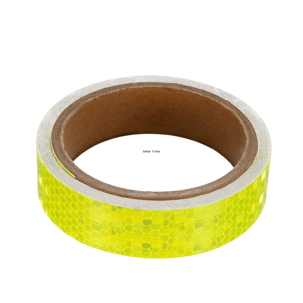 2.5cm/5cm/10cm/20cm*5m Fluorescent Yellow Reflective Bicycle Stickers Waterproof High Visibility Warning Safety Tape For Vehicle