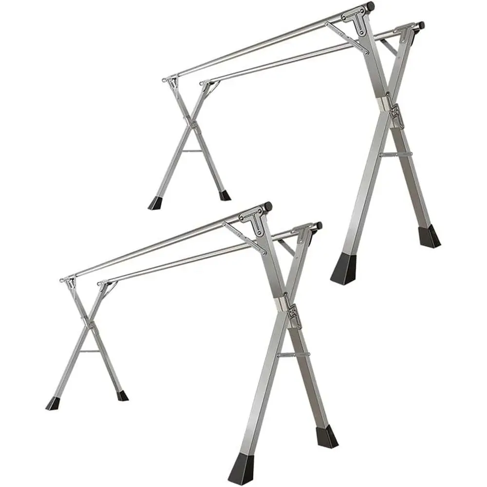 

2-Pack 2.4m Folding Portable Clothes Drying Racks - Space-Saving, Indoor & Outdoor Laundry Hangers