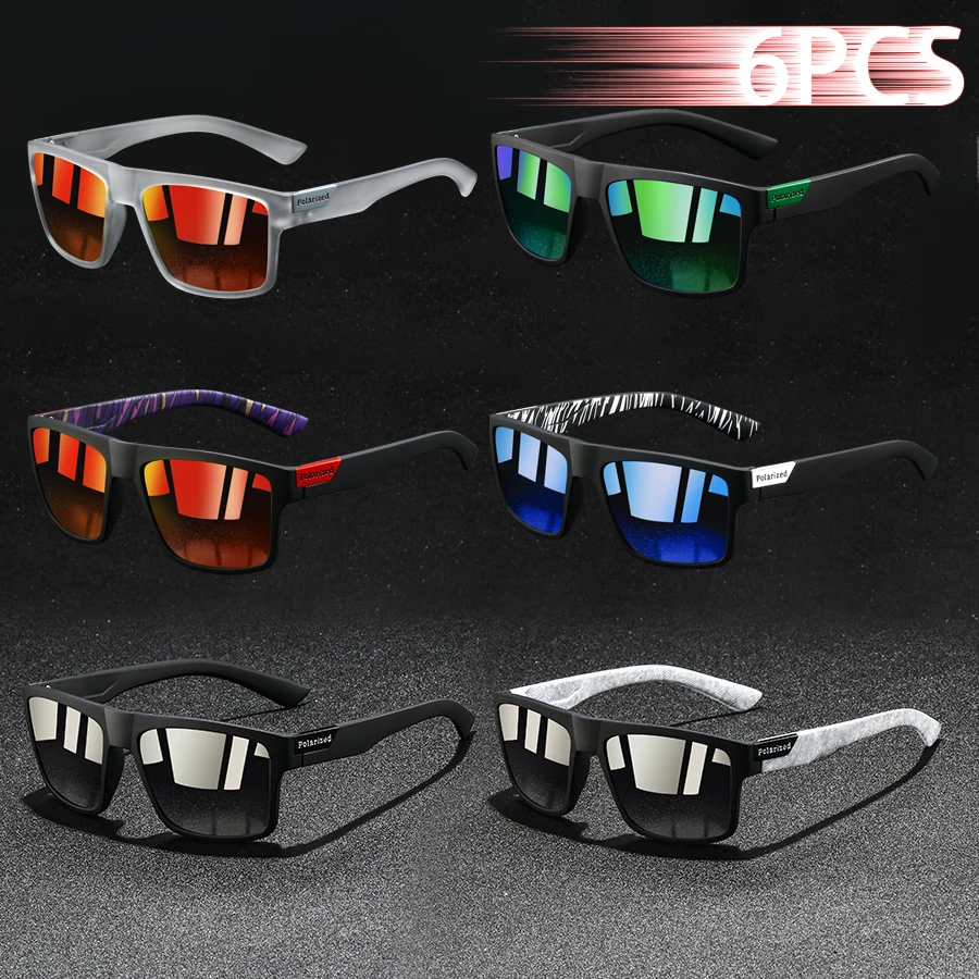 

6 Pieces Fashion Colorful stripes Vintage Sunglasses For Men Women Driving Fishing Brand Designer Sun Glasses Man UV400 Eyewear