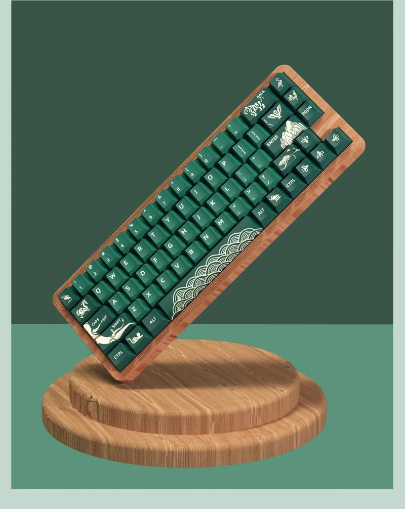 Green PBT Keycaps Customized Mechanical Keyboards Keycap Set for Gaming Typing Personalized Profile Office Keyboards Accessories