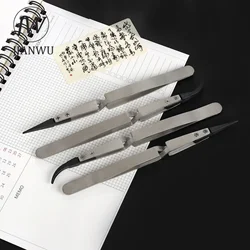 JIANWU Stainless Steel Interchangeable Head Anti-corrosion and Anti-static Tweezers Creative DIY Journal Stationery