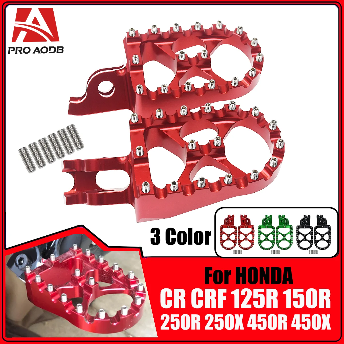 

Motorcycle CNC FootRest Footpegs Foot Pegs Pedals For HONDA CRF 150R 250R 450R CR 125 250 150R CR250R 250 450 X RX L M 2002-2023