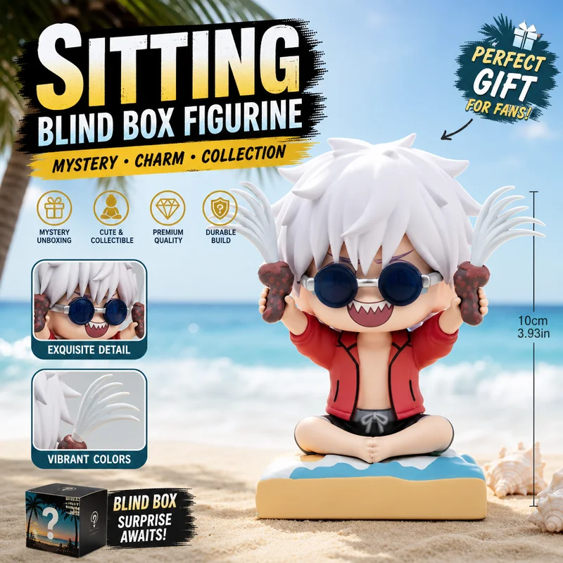 EAKI Jujutsu Kaisen Sitzende Figur Blind Box Niedliche PVC Anime Sammelfigur Mystery Box Spielzeug Geschenk für Anime-Fans