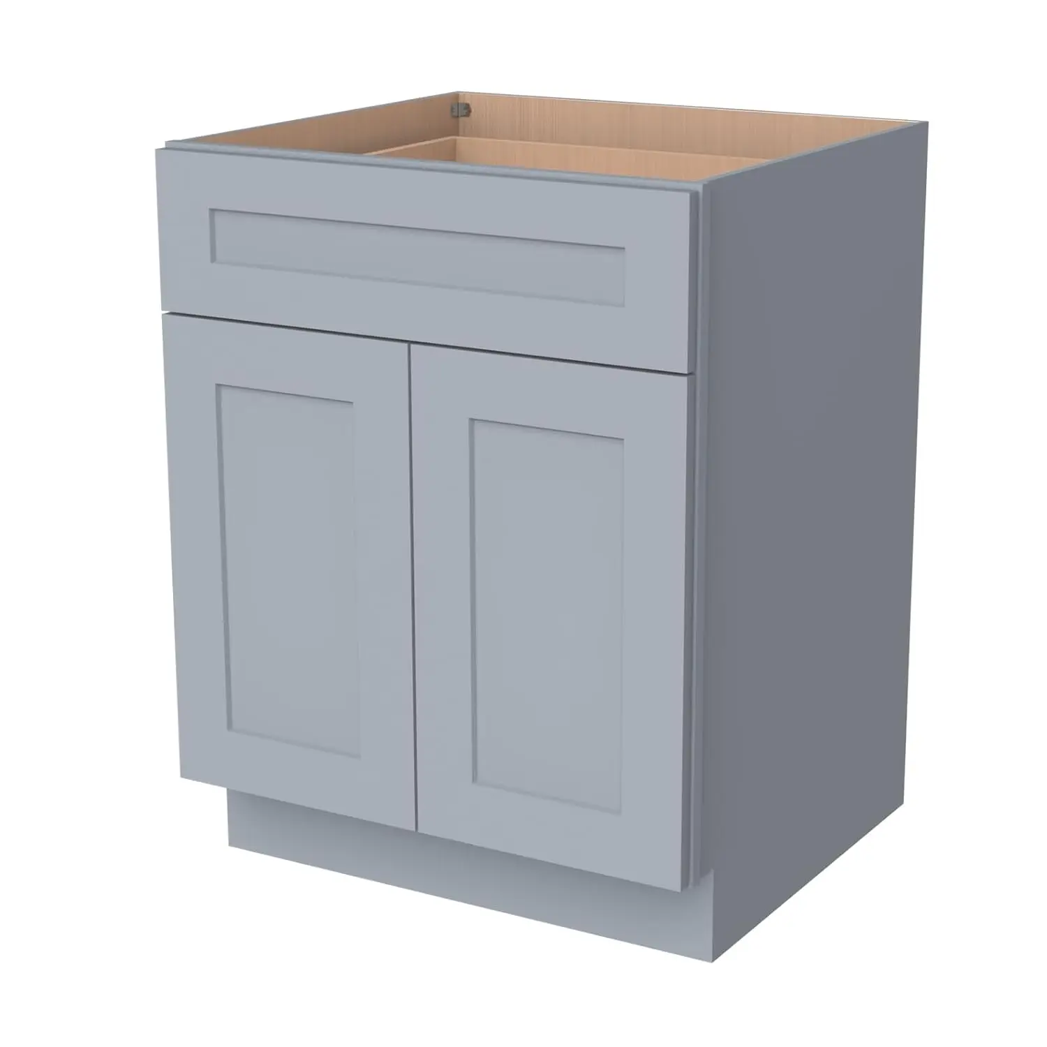Solid Wood Frame Double Door Shaker Base Cabinet with 1 Drawer Soft Close, 24 x 24 x 34.5 Inch Kitchen Storage, Customized