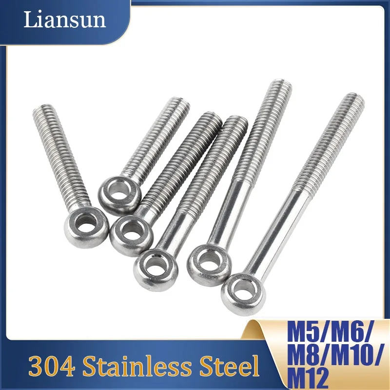 

1/2/5Pcs Fisheye Eye Slip Hole Screw M5 M6 M8 M10 M12 304 Stainless Steel Ring Link Bolt Length 20mm 25mm 30mm 35mm 40mm -150mm