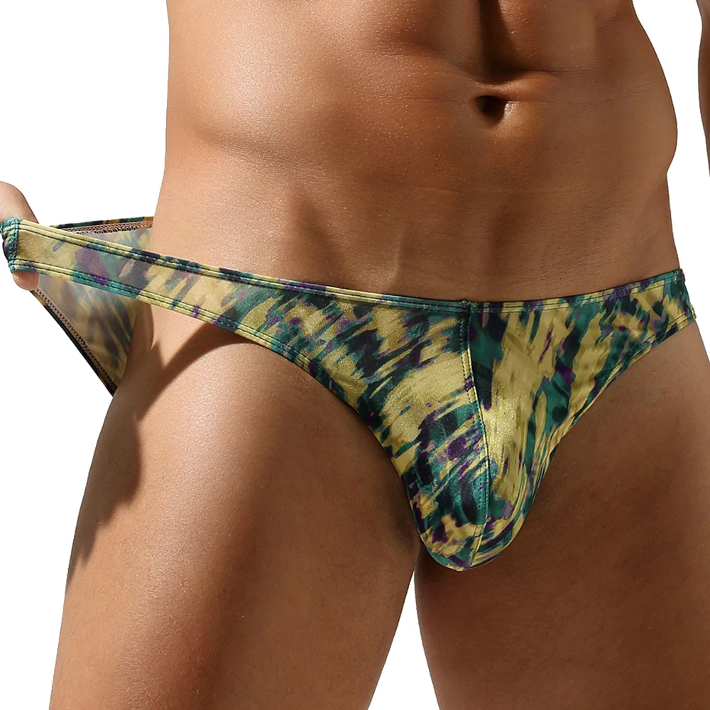 Men's triangle underwear ice silk thin, breathable, high elasticity, heart-shaped pattern, fashionable, sexy, low waist youth