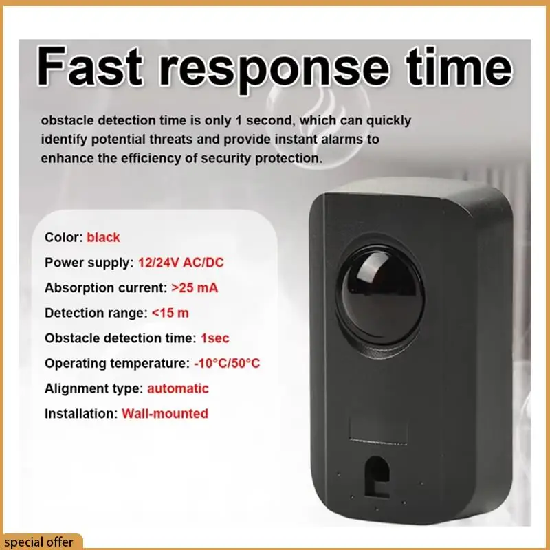 A68Z DC 12V 24V Infrared Sensor Detector Door Safety Photocell  Sensor For Automatic Door