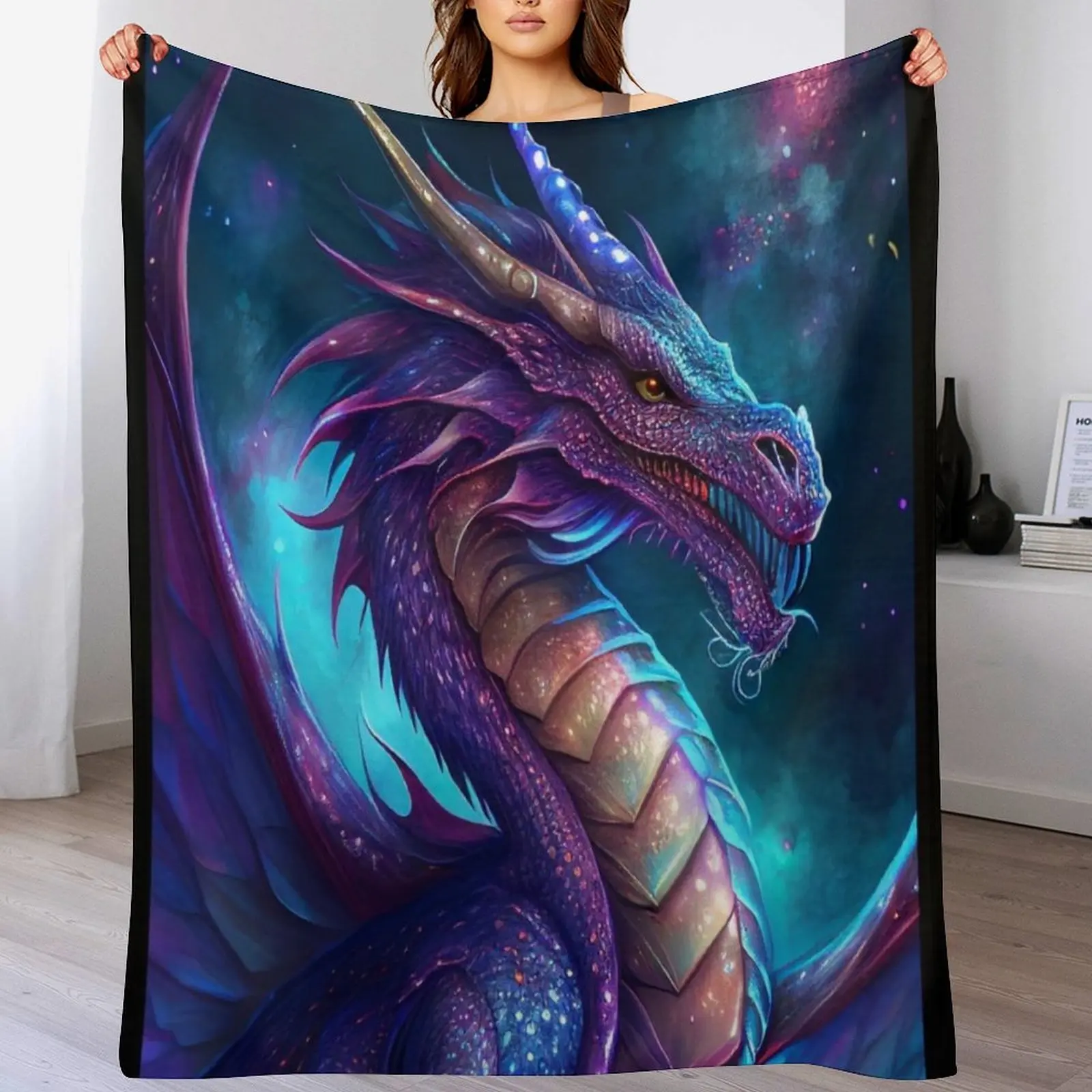 

MythDragon Throw Blanket Weighted Soft Plaid wednesday funny gift Blankets