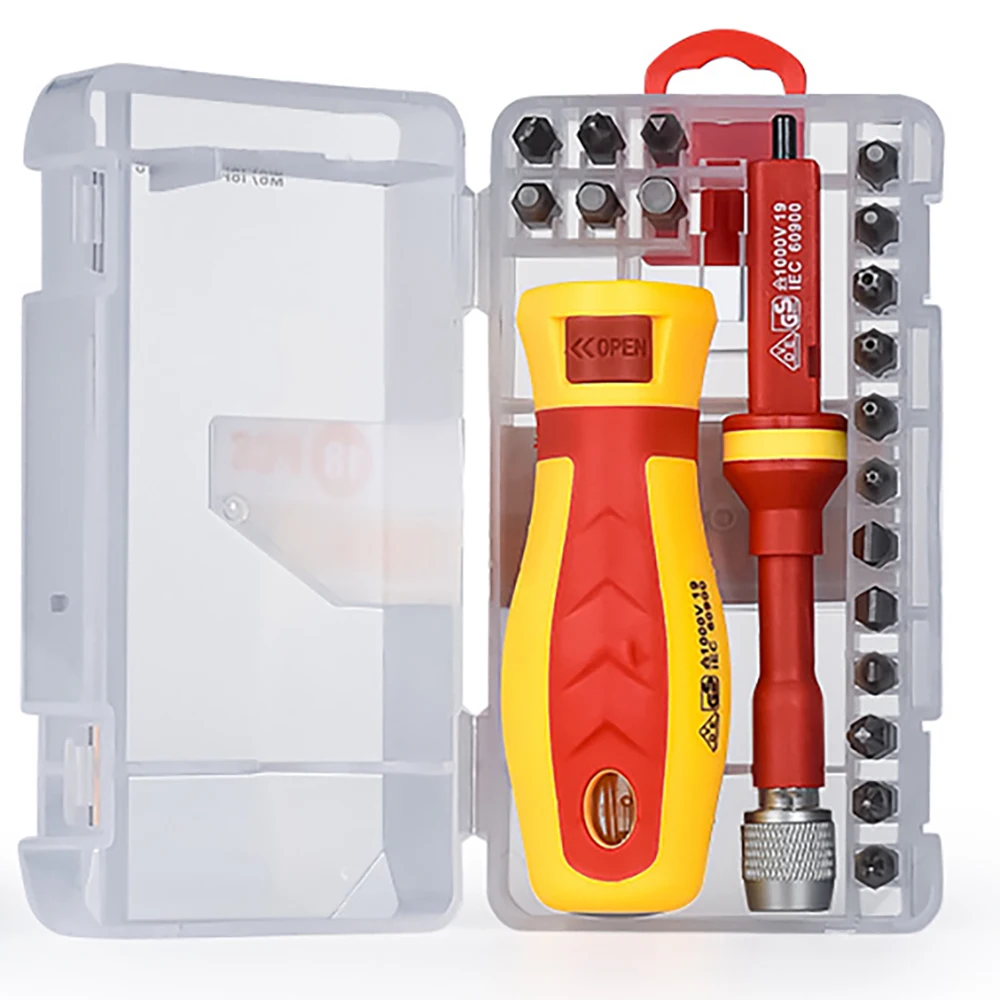 1000V Multi-purpose Screwdriver Kit Hand Tools Changeable Insulated Screwdriver Set And Magnetic Home Repair Electrician Tools