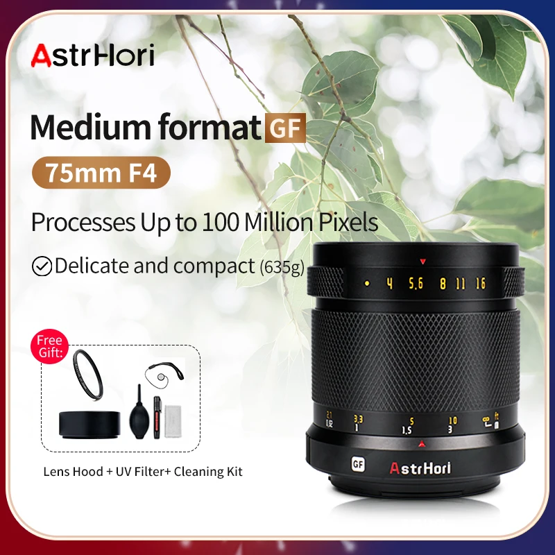 

AstrHori 75mm F4 Manual Focus Camera Lens for Fuji G GFX 100 100S 50S 50R GFX100 GFX100S GFX50S GFX50R