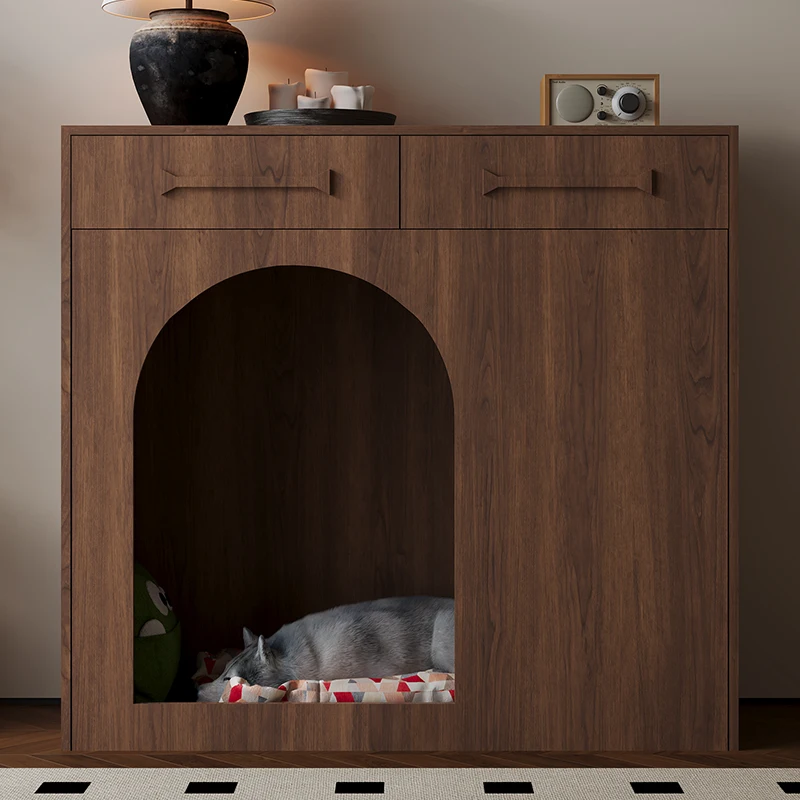 Kennel Cabinet Indoor Pet Luxury Villa Dog House Locker Custom Solid Wood Locker Side Cabinet Dog House