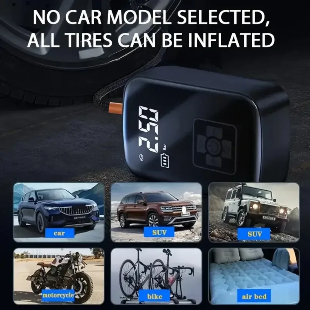 Rechargeable Wireless Car Air Pump Electric Tire Inflator Pump for Motorcycle Bicycle Boat AUTO Tyre Balls Inflatable