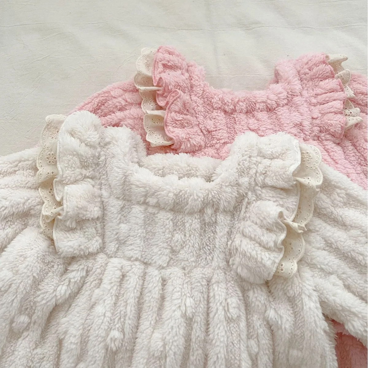 Ensembles de pyjama rembourrés à manches longues pour bébés filles et garçons, vêtements d'intérieur décontractés, tenues en peluche pour enfants nouveau-nés, automne, hiver, 2 pièces